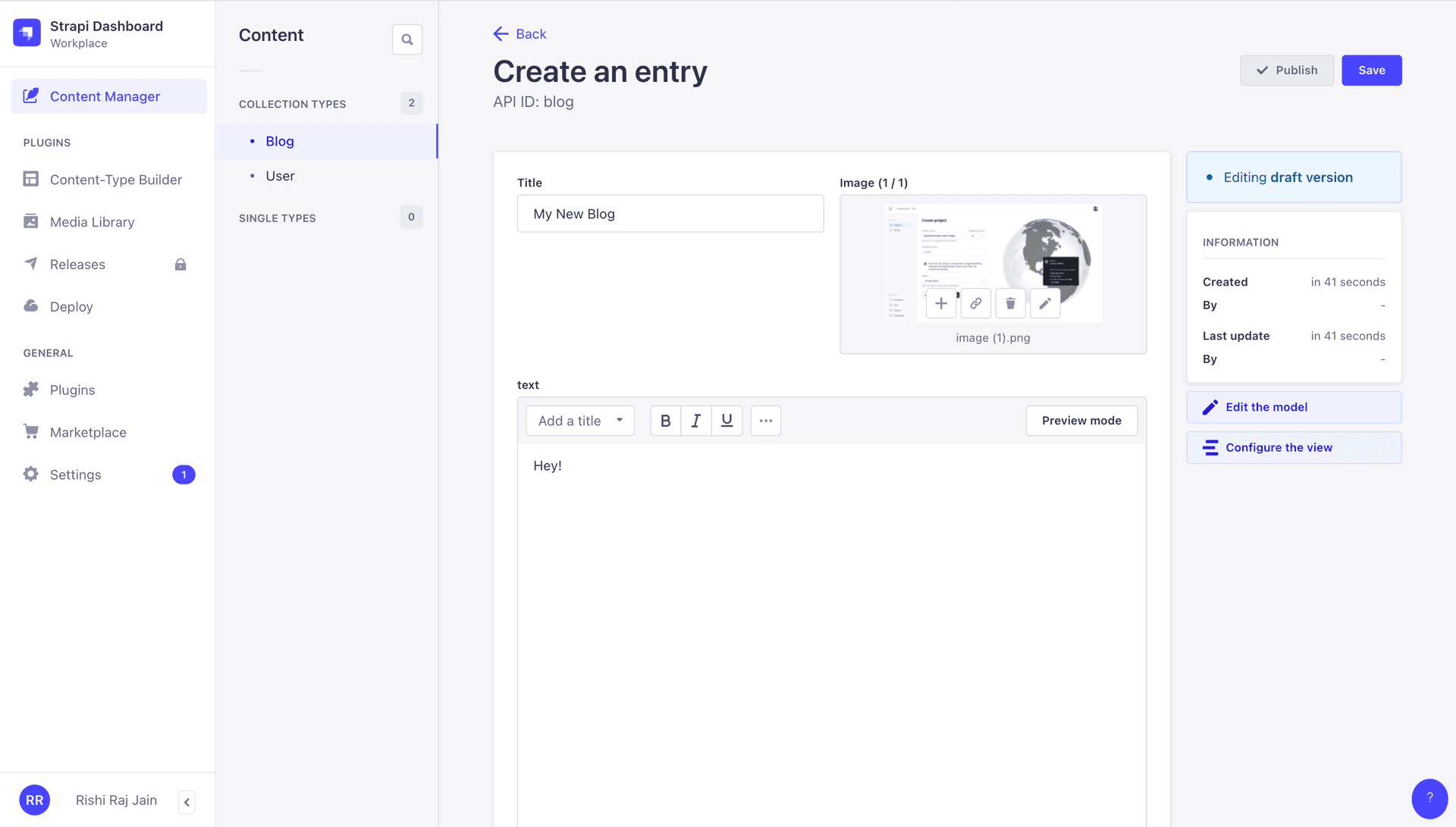 Create an entry